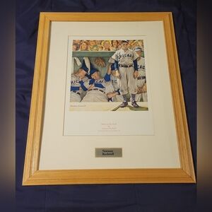VINTAGE NORMAN ROCKWELL "BOTTOM OF THE NINTH" 23x19 FRAMED LITHOGRAPH